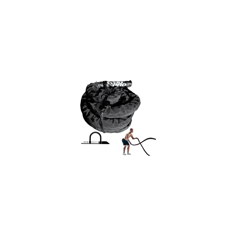 Cuerda de Batalla 6 m forrada con anclaje Wod Pro,Cuerda de Batalla 6 m forrada con anclaje Wod Pro