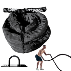 Cuerda de Batalla 10 m forrada con anclaje Wod Pro,Cuerda de Batalla 10 m forrada con anclaje Wod Pro
