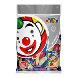 Pack 50 globos Payaso Metálico No. 9,Pack 50 globos Payaso Metálico No. 9