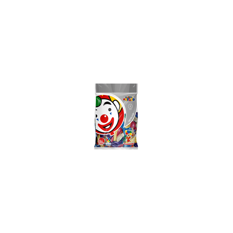 Pack 50 globos Payaso Metálico No. 9,Pack 50 globos Payaso Metálico No. 9