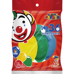 Pack 3 globos Payaso Esfera P-36,Pack 3 globos Payaso Esfera P-36