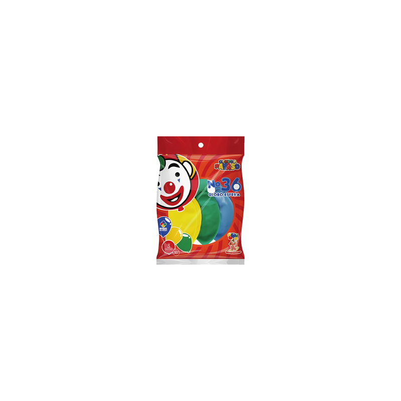 Pack 3 globos Payaso Esfera P-36,Pack 3 globos Payaso Esfera P-36