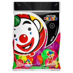 Pack 50 globos Payaso Neón No. 10,Pack 50 globos Payaso Neón No. 10