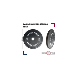 ​Par de bumpers rígidos 15 lb Wod Pro,​Par de bumpers rígidos 15 lb Wod Pro
