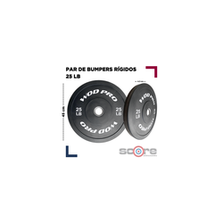 ​Par de bumpers rígidos 25 lb Wod Pro,​Par de bumpers rígidos 25 lb Wod Pro