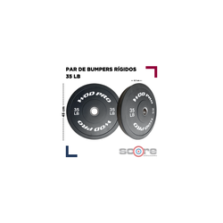 ​Par de bumpers rígidos 35 lb Wod Pro,​Par de bumpers rígidos 35 lb Wod Pro