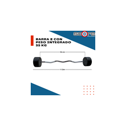 Barra Z con peso integrado 35 kg,Barra Z con peso integrado 35 kg