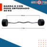Barra Z con peso integrado 35 kg,Barra Z con peso integrado 35 kg