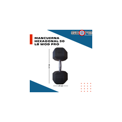 Par de mancuernas hexagonales 50 libras Wod Pro,Par de mancuernas hexagonales 50 libras Wod Pro