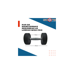 Par de mancuernas redondas 45 Libras Wod Pro,Par de mancuernas redondas 45 Libras Wod Pro