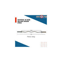 Barra Z sin bujes Wod Pro,Barra Z sin bujes Wod Pro