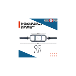 ​Barra Wod Pro Olímpica Romana para Tricep con bujes,​Barra Wod Pro Olímpica Romana para Tricep con bujes