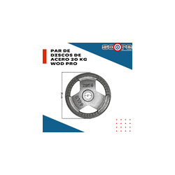 Par de discos de acero 20 kg Wod Pro,Par de discos de acero 20 kg Wod Pro
