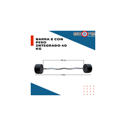 Barra Z con peso integrado 40 kg,Barra Z con peso integrado 40 kg