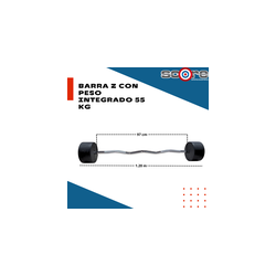 Barra Z con peso integrado 45 kg,Barra Z con peso integrado 45 kg