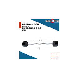 Barra Z con peso integrado 50 kg,Barra Z con peso integrado 50 kg