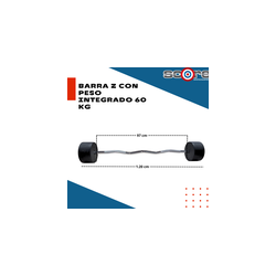 Barra Z con peso integrado 60 kg,Barra Z con peso integrado 60 kg