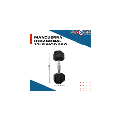Par de mancuernas hexagonales 12 libras Wod Pro,Par de mancuernas hexagonales 12 libras Wod Pro