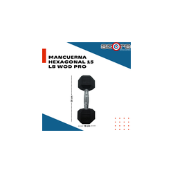 Par de mancuernas hexagonales 15 libras Wod Pro,Par de mancuernas hexagonales 15 libras Wod Pro