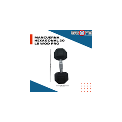 Par de mancuernas hexagonales 20 libras Wod Pro,Par de mancuernas hexagonales 20 libras Wod Pro