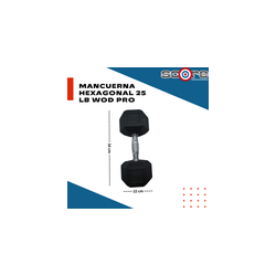 Par de mancuernas hexagonales 25 libras Wod Pro,Par de mancuernas hexagonales 25 libras Wod Pro
