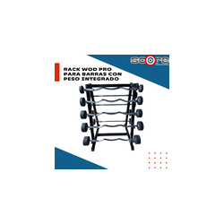 Barras de peso integrado 10 pzas con rack Wod Pro,Barras de peso integrado 10 pzas con rack Wod Pro