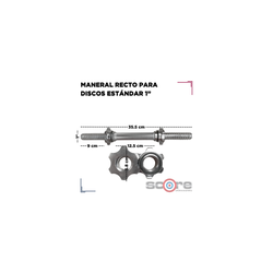 Maneral recto para discos estándar de 1”,Maneral recto para discos estándar de 1”