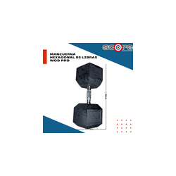 Par de mancuernas hexagonales 85 Libras Wod Pro,Par de mancuernas hexagonales 85 Libras Wod Pro