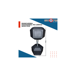 Par de mancuernas hexagonales 90 Libras Wod Pro,Par de mancuernas hexagonales 90 Libras Wod Pro