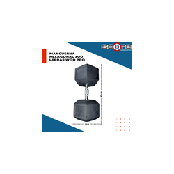 Par de mancuernas hexagonales 100 Libras Wod Pro,Par de mancuernas hexagonales 100 Libras Wod Pro