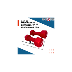 Par de mancuernas recubiertas de neopreno 4 libras Wod Pro,Par de mancuernas recubiertas de neopreno 4 libras Wod Pro