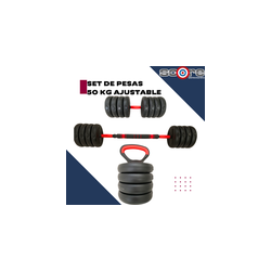 Set de pesas 50 kg ajustable Wod Pro,Set de pesas 50 kg ajustable Wod Pro