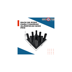 Rack de piso para 9 barras olímpicas Wod Pro,Rack de piso para 9 barras olímpicas Wod Pro