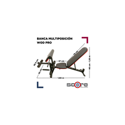 Banca multiposición con soporte para bíceps y pierna Wod Pro,Banca multiposición con soporte para bíceps y pierna Wod Pro