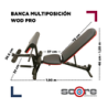 Banca multiposición con soporte para bíceps y pierna Wod Pro,Banca multiposición con soporte para bíceps y pierna Wod Pro