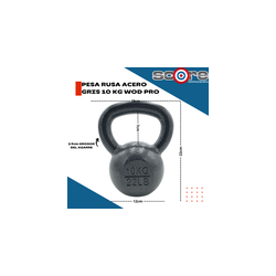 Pesa rusa acero gris 10 kg Wod Pro,Pesa rusa acero gris 10 kg Wod Pro